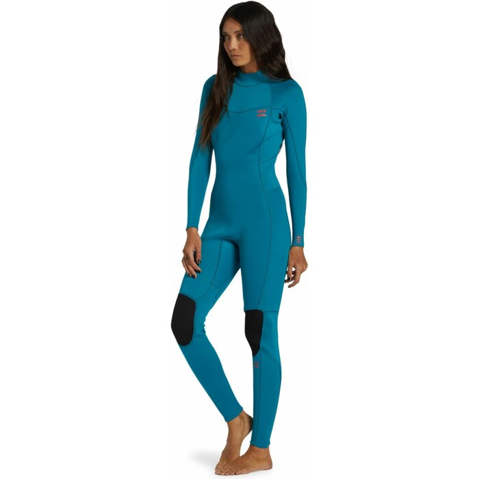 2024 Billabong Womens Foil 3/2mm Flatlock Back Zip Wetsuit ABJW100183 - Marine